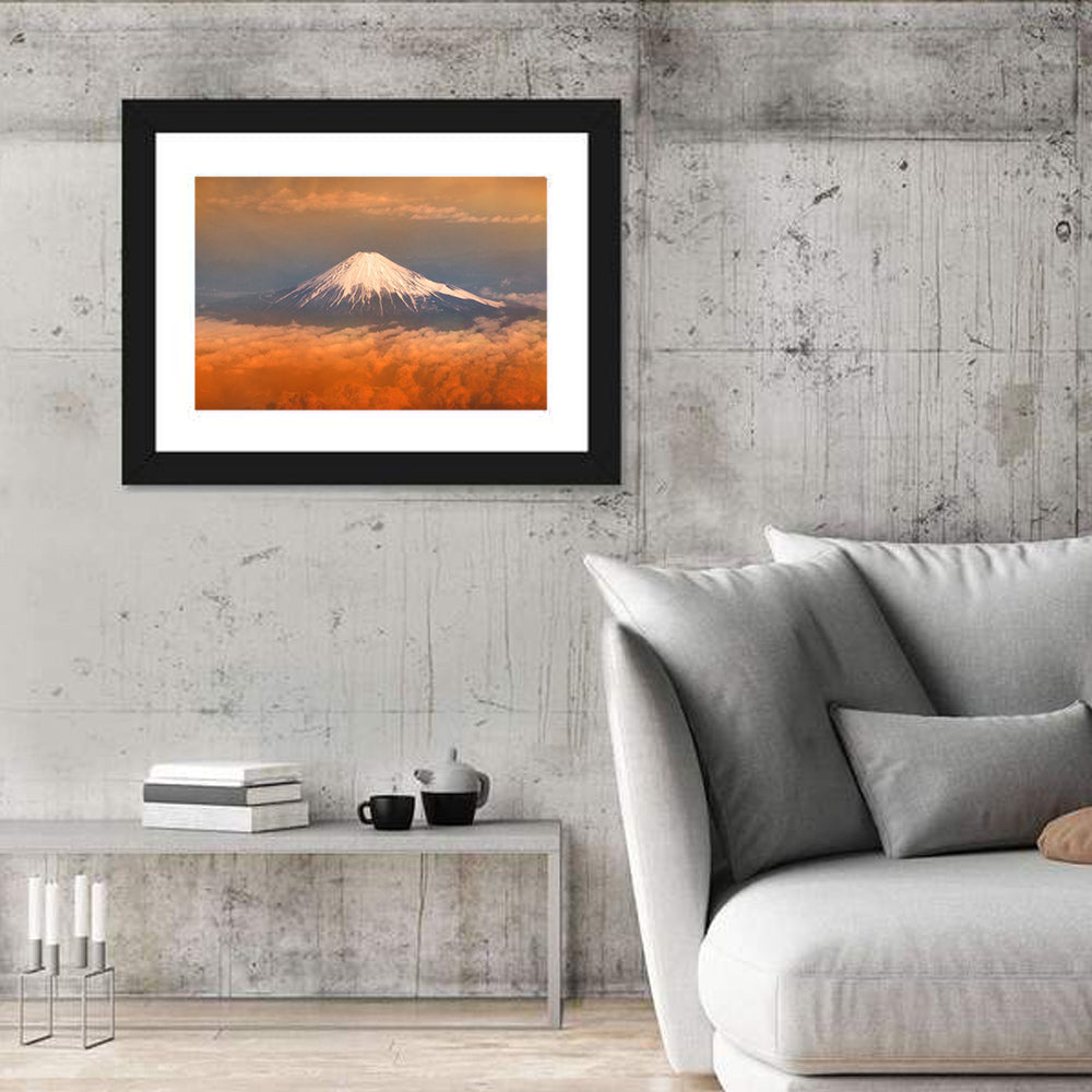 Snow-capped Mount Fuji at Sunset Wall Art