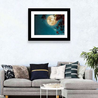 Autumn Moon with Milky Way Wall Art