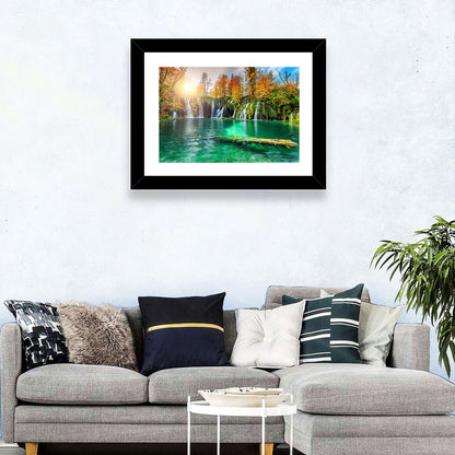 Autumn Waterfalls at Plitvice Lakes Wall Art