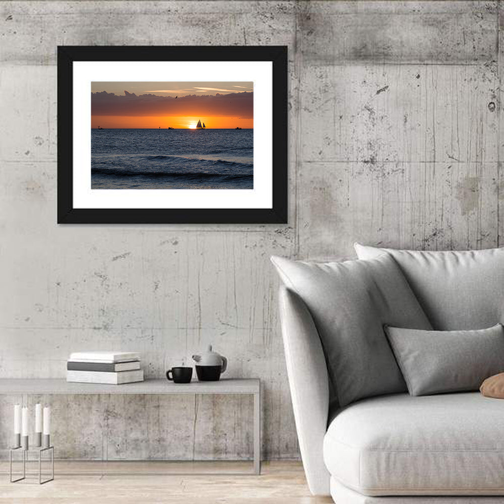 Florida Sailboat Sunset Wall Art