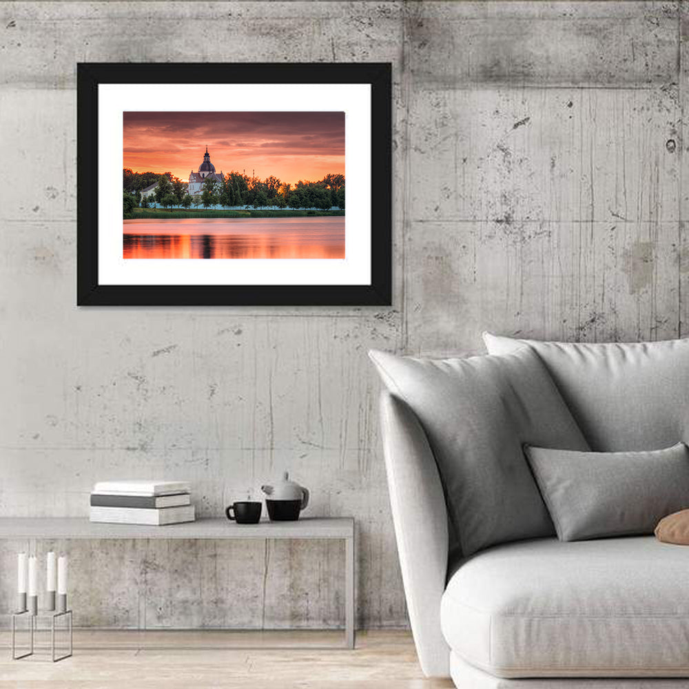 Corpus Christi Church Sunset Reflection Wall Art