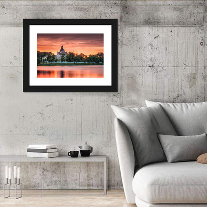 Corpus Christi Church Sunset Reflection Wall Art
