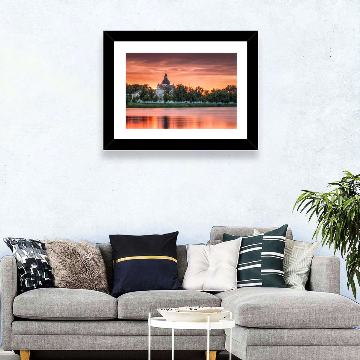 Corpus Christi Church Sunset Reflection Wall Art