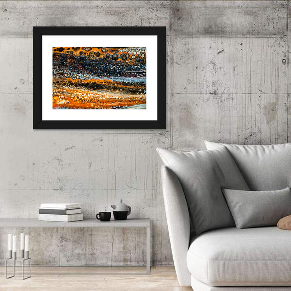 Cosmic River Strata Abstract Pour Wall Art