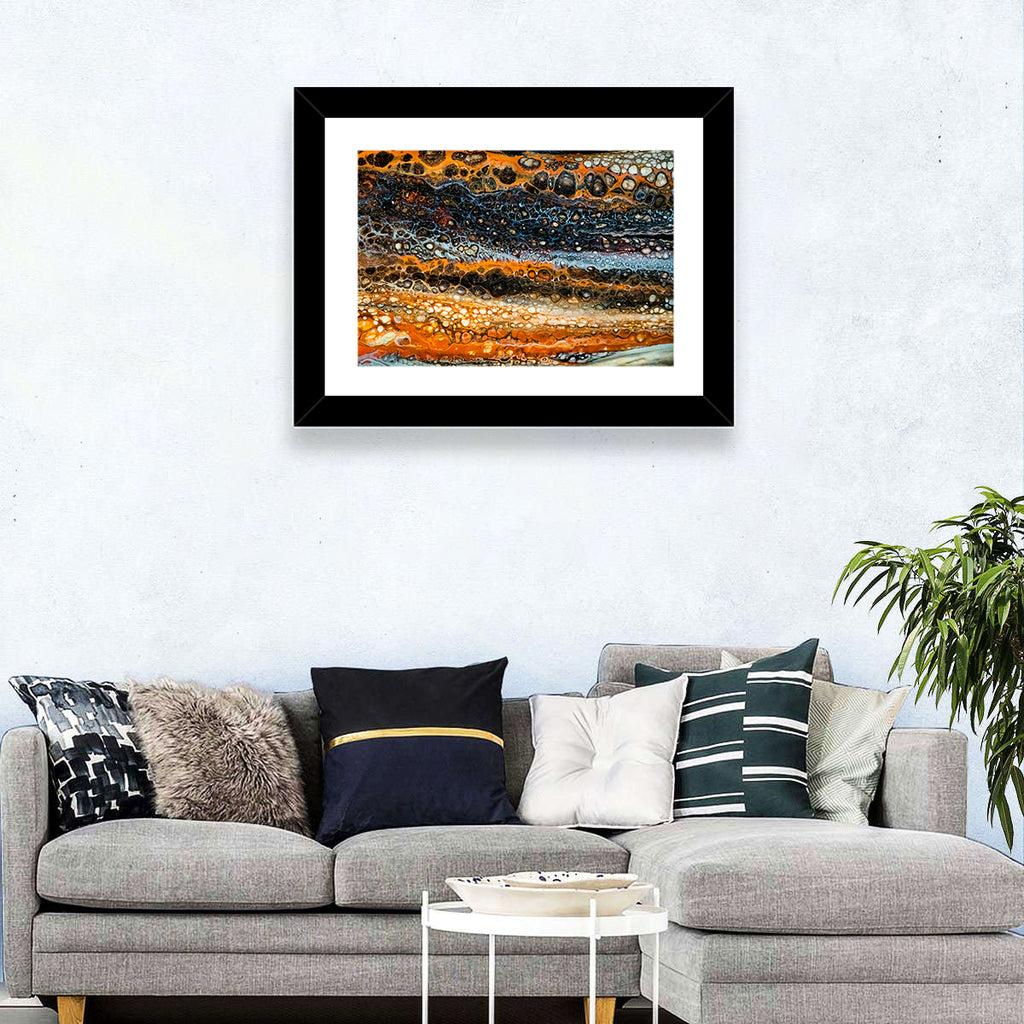 Cosmic River Strata Abstract Pour Wall Art