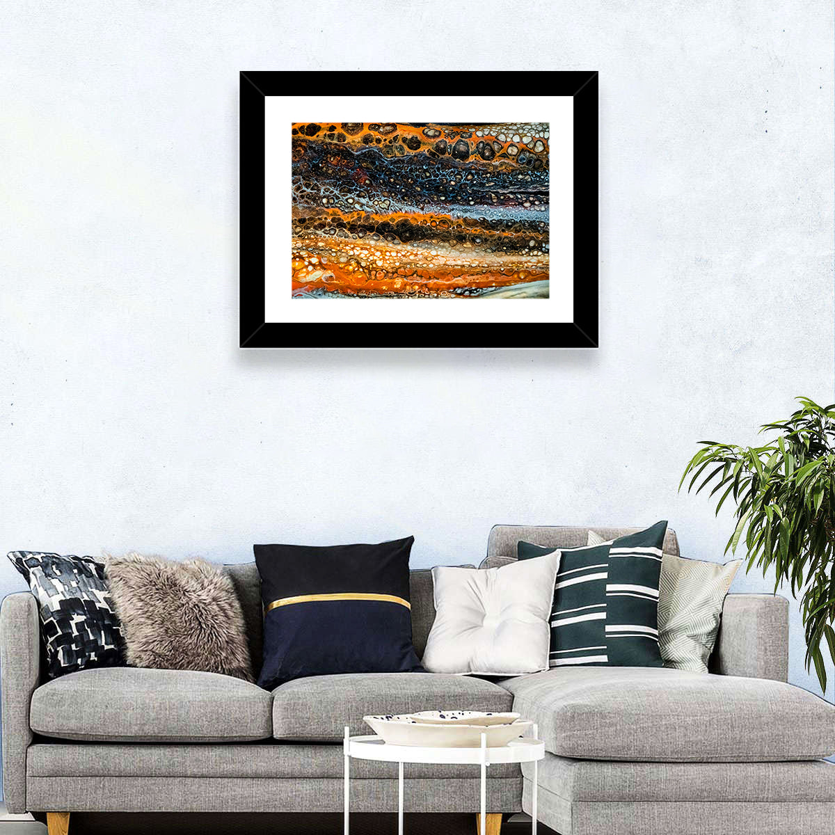 Cosmic River Strata Abstract Pour Wall Art