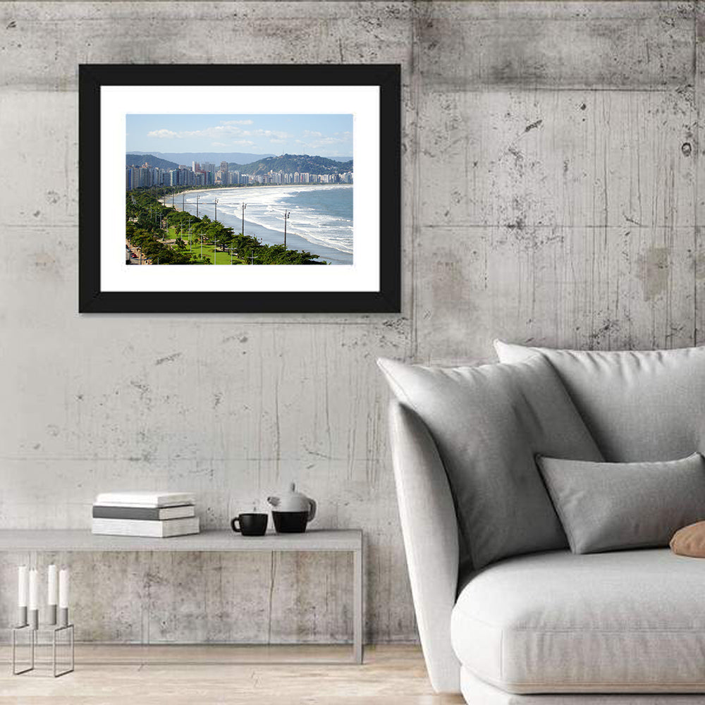 Santos Beach Promenade Wall Art in a room, landscape
