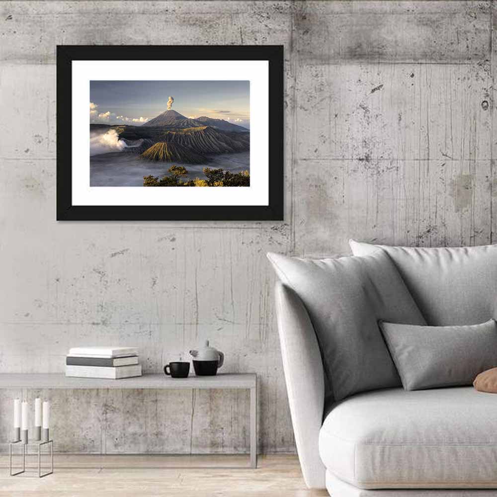 Mount Bromo Eruption at Sunrise Wall Art
