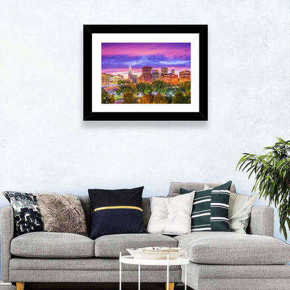 Hartford Skyline at Dusk Wall Art