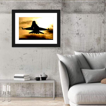 F-16 Sunset Silhouette Wall Art