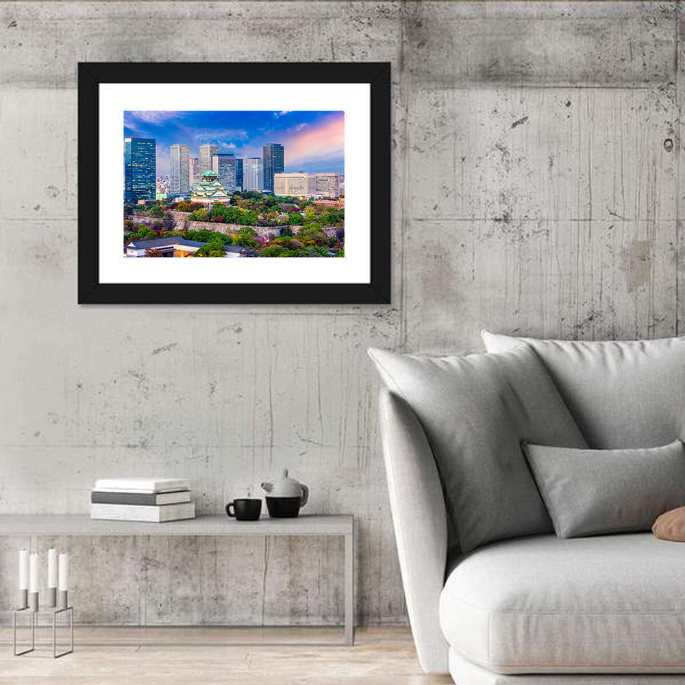 Osaka Castle Skyline at Dusk Wall Art
