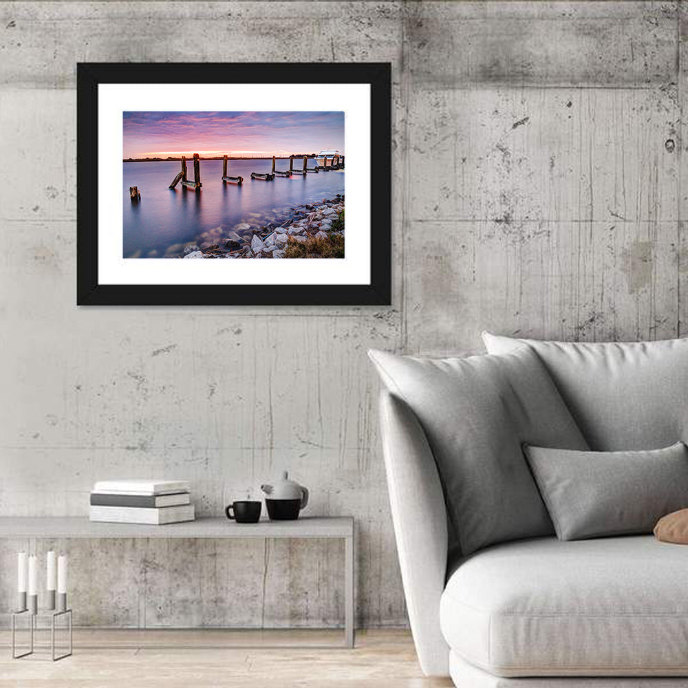 Bayou Lafourche Dock Sunrise Wall Art