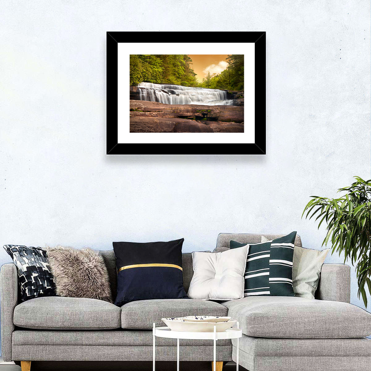 Blue Ridge Waterfall at Golden Hour Wall Art