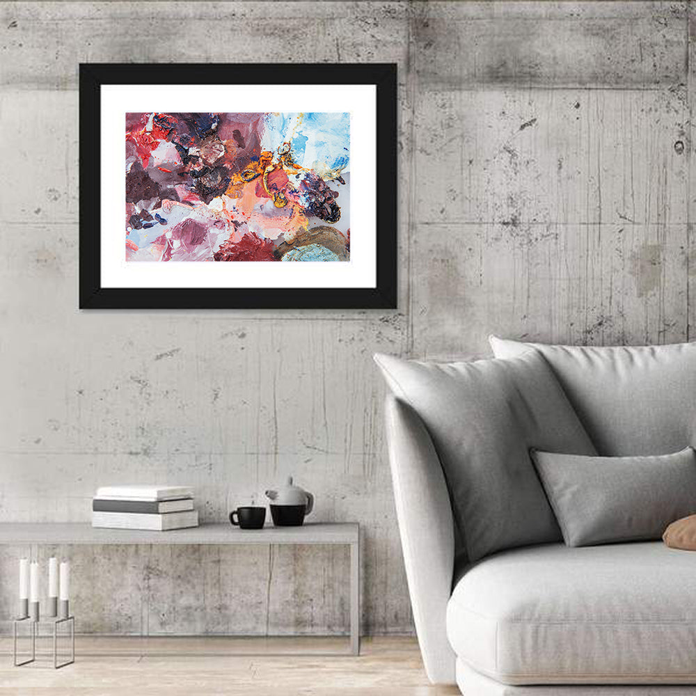 Impasto Color Swirl Abstract Wall Art