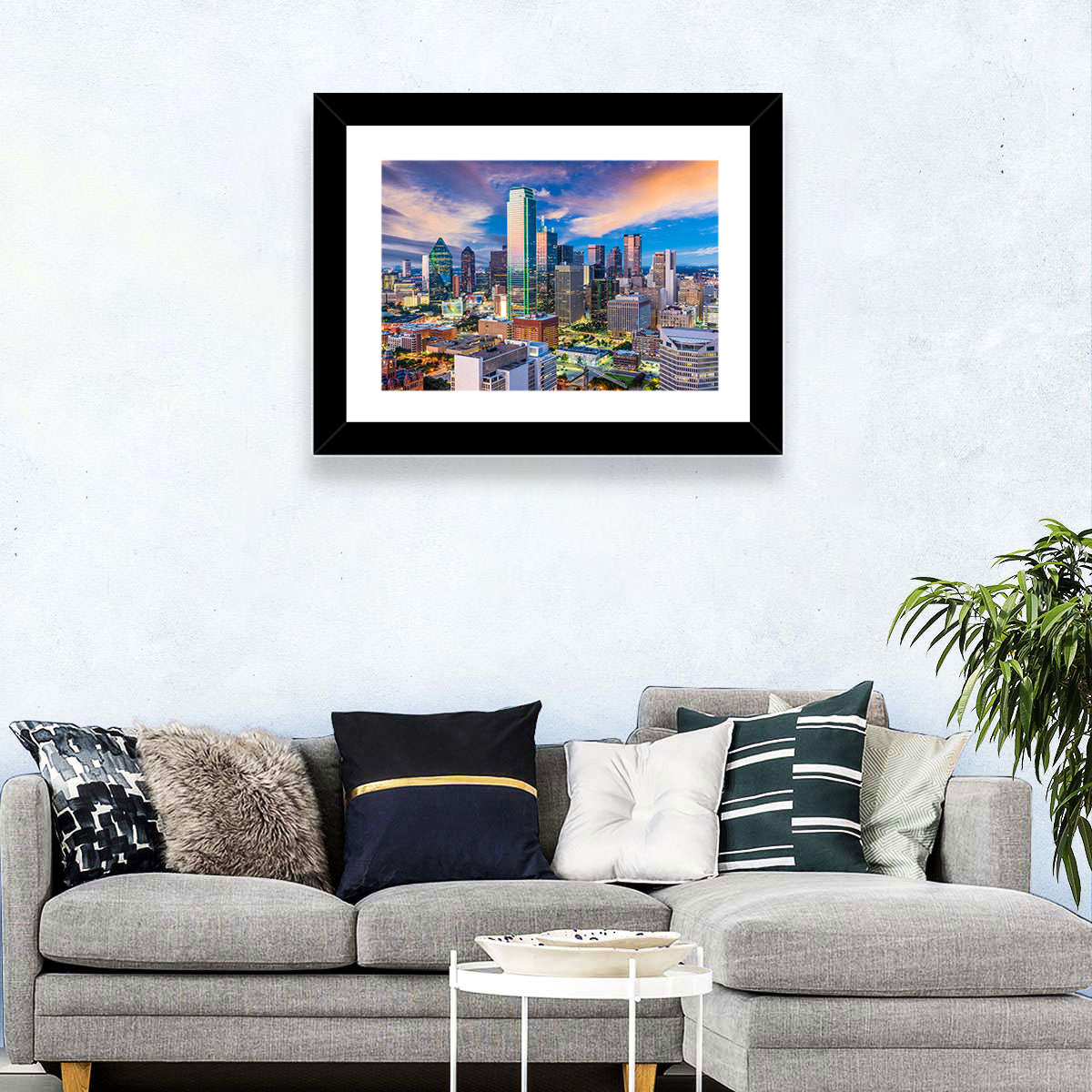 Dallas Twilight Skyline Wall Art
