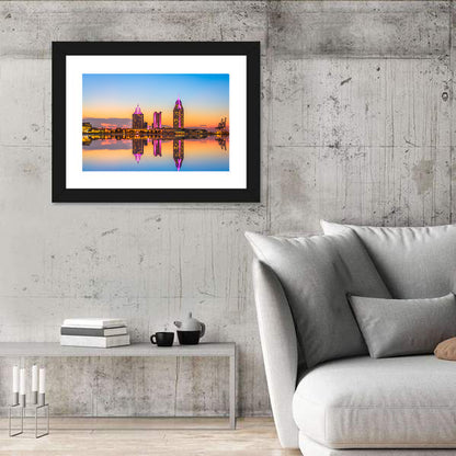Mobile Alabama Sunset Skyline Wall Art