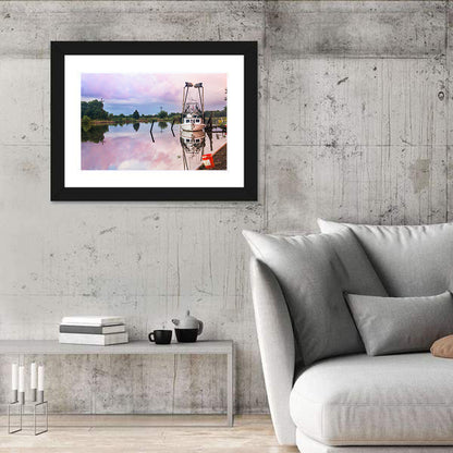 White Shrimp Boat on Louisiana Bayou Wall Art