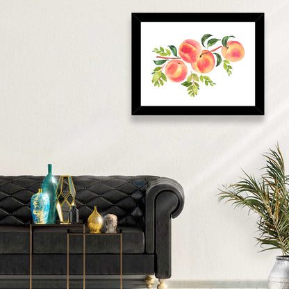 Watercolor Peach Branch Wall Art