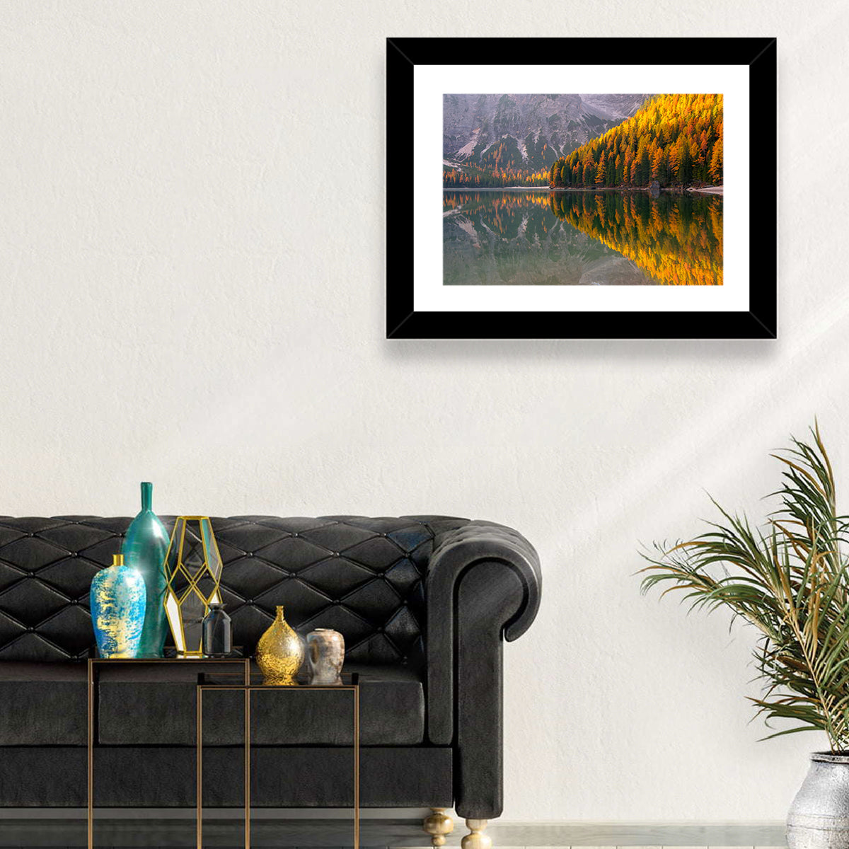 Braies Lake Golden Reflection Wall Art