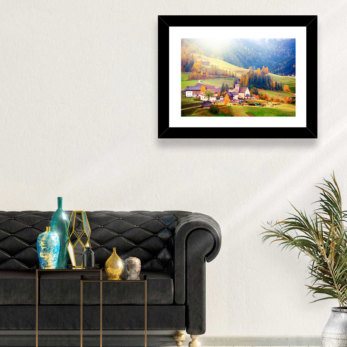 Santa Maddalena Golden Hour Wall Art in a room, landscape
