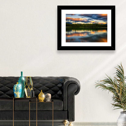 Herbert Lake Sunset Reflection Wall Art