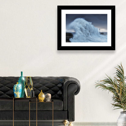 Lighthouse in a Sea Storm Wall Art