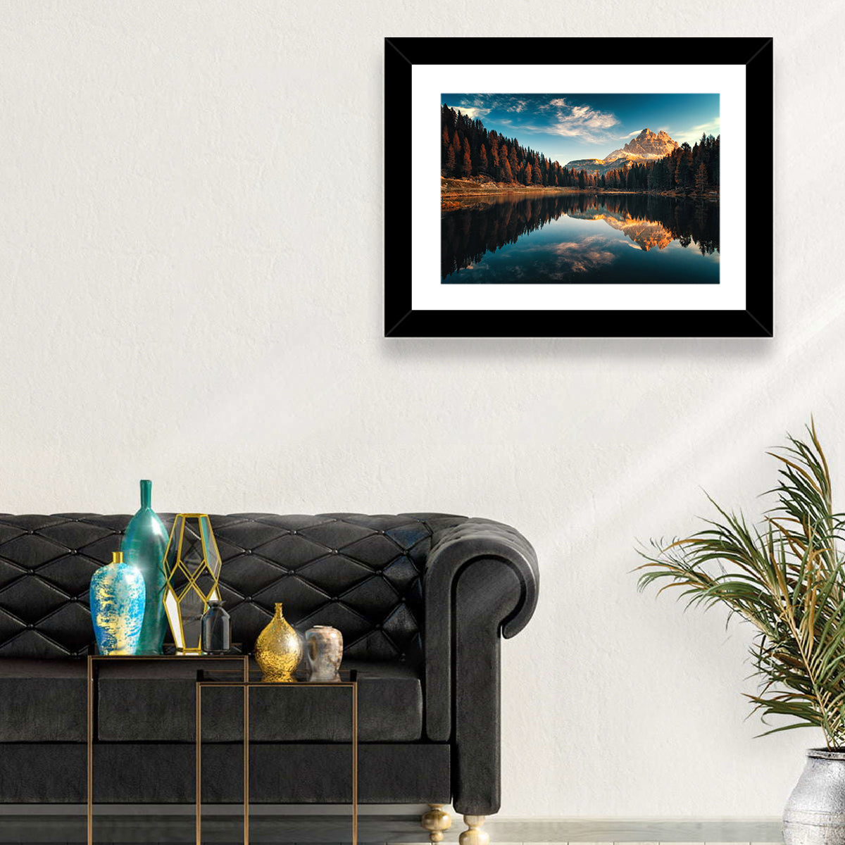 Lago Antorno Golden Hour Reflection Wall Art
