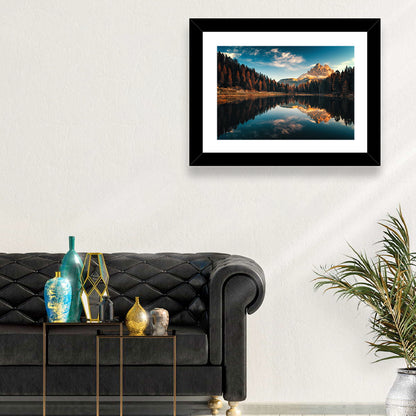 Lago Antorno Golden Hour Reflection Wall Art