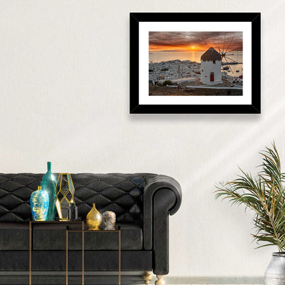 Kato Mili Sunset, Mykonos Wall Art