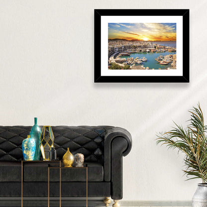 Kyrenia Harbour at Sunset Wall Art