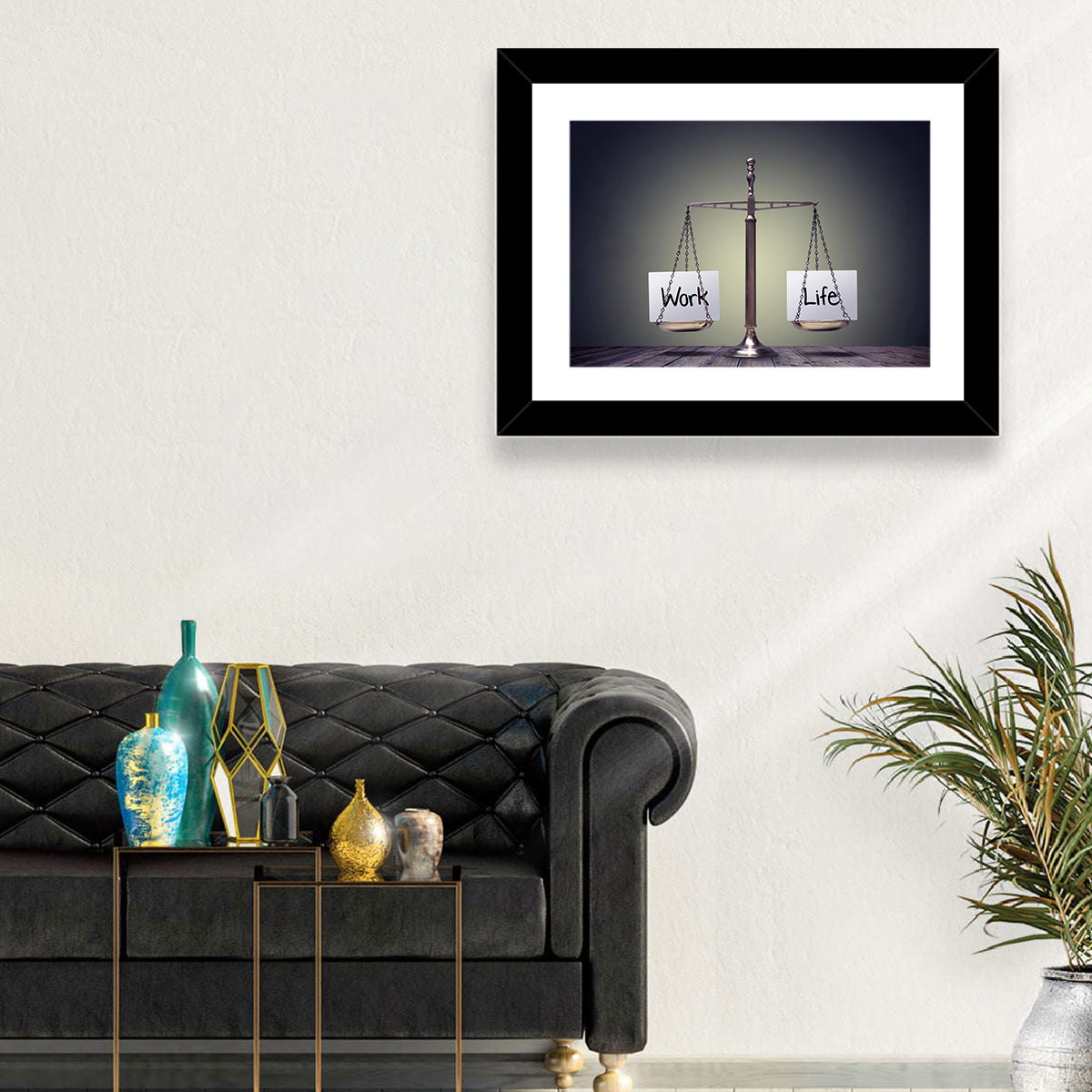 Metallic Scale: Work and Life Wall Art