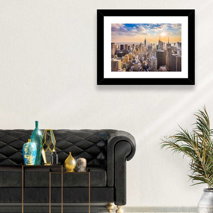New York City Skyline at Golden Hour Wall Art