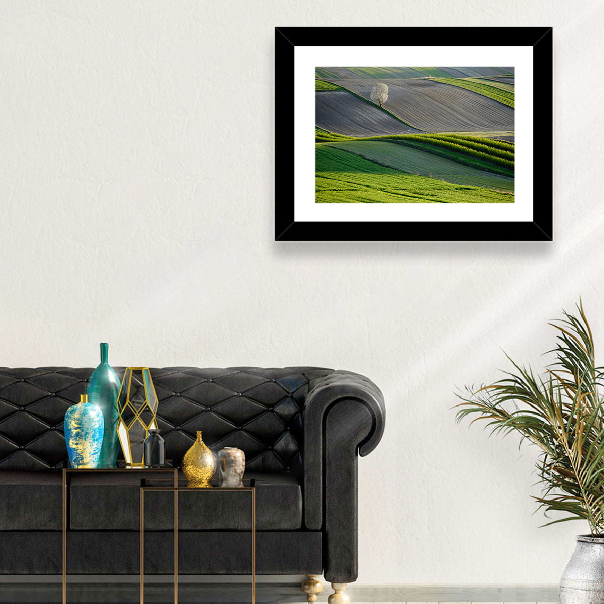 Springtime Polish Fields Wall Art in a room, landscape