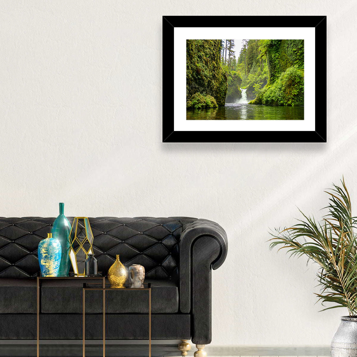 Punch Bowl Falls, Cascade Locks Wall Art in a room, landscape