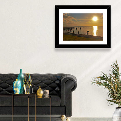 Lake Okeechobee Sunset Pier Wall Art