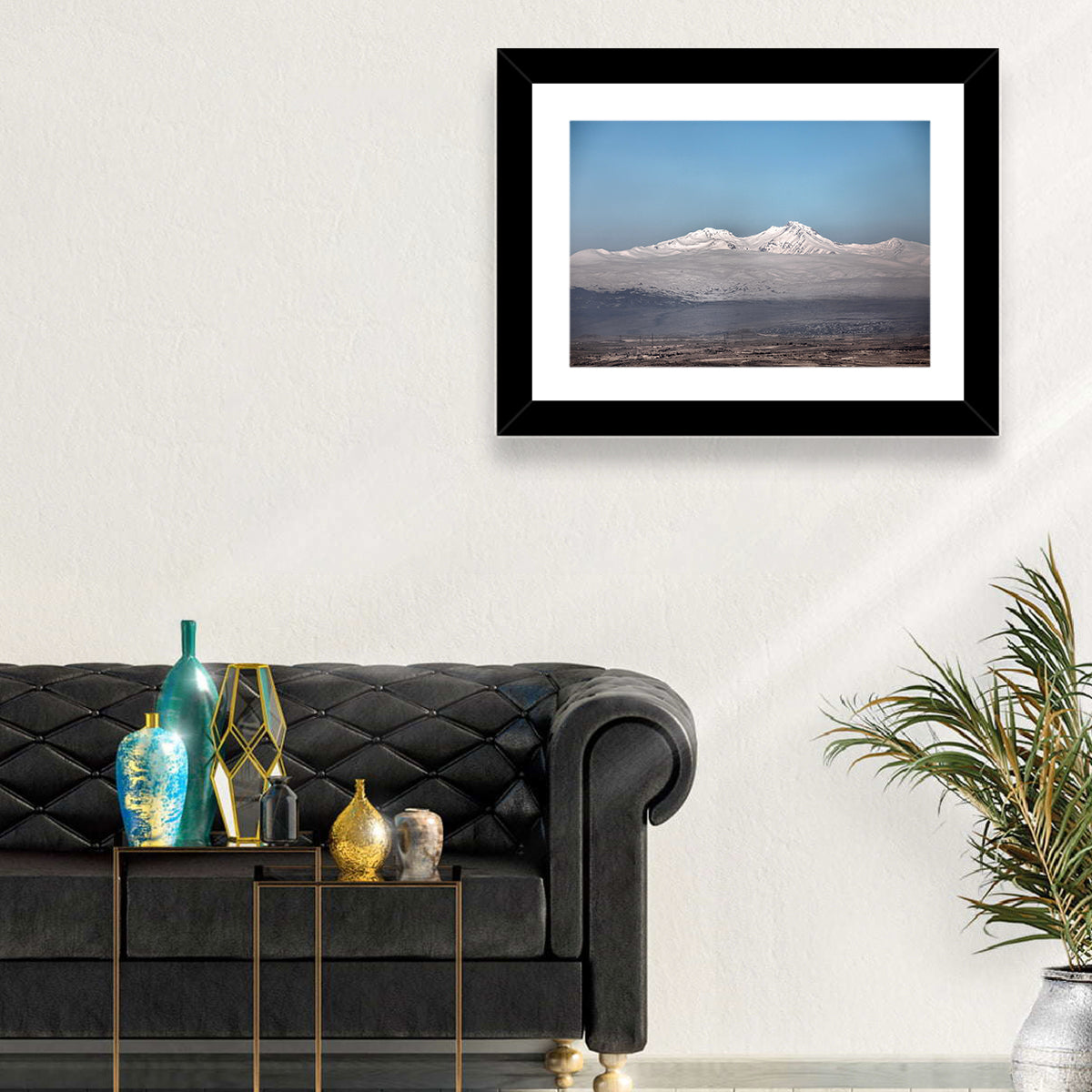 Mount Aragats Winter Landscape Wall Art in a room, landscape