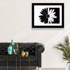 Black and White Daisy with Purple Ring Wall Art