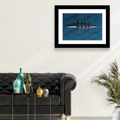Four Rowers in Pink Shirts Wall Art