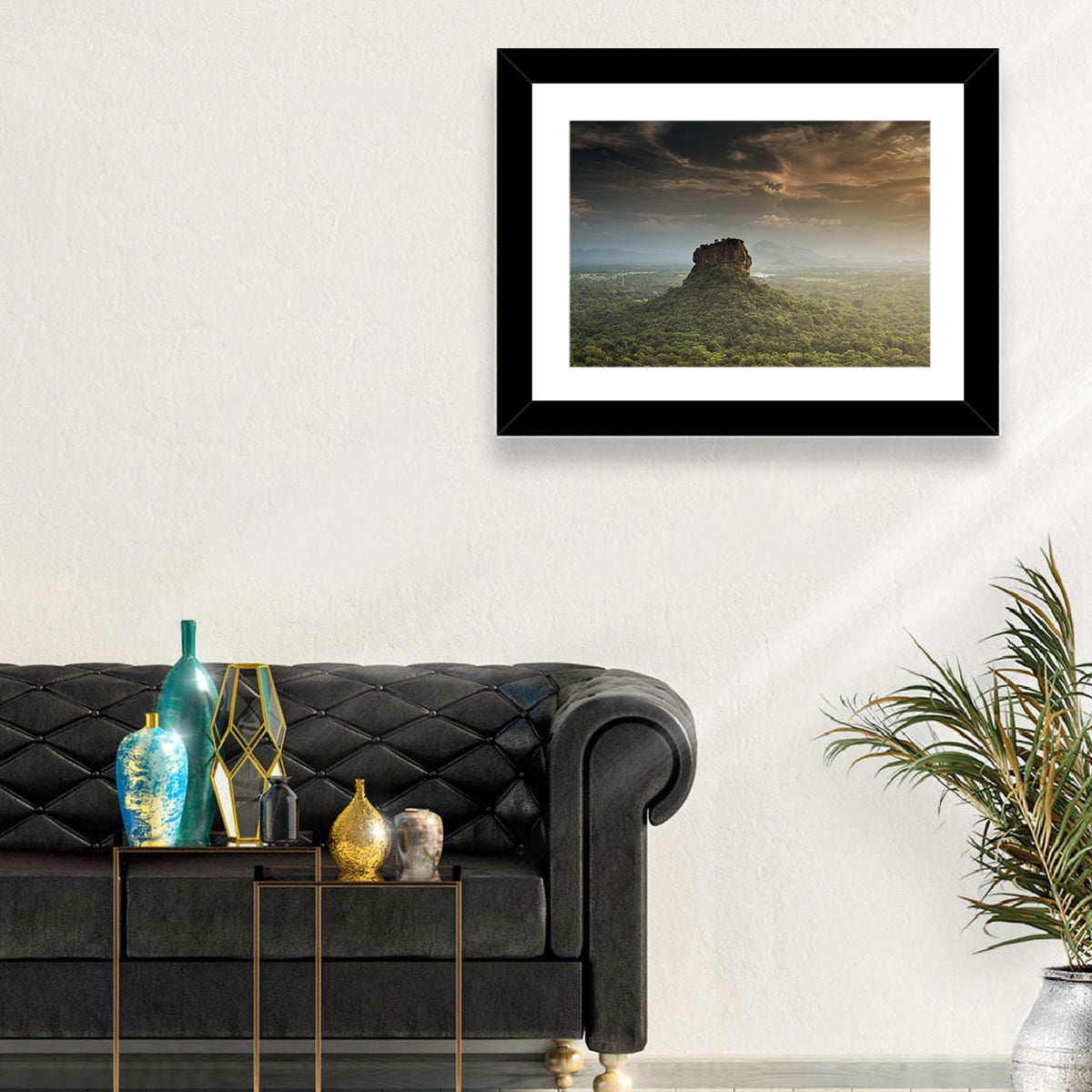 Sigiriya Lion Rock Wall Art in a room, landscape