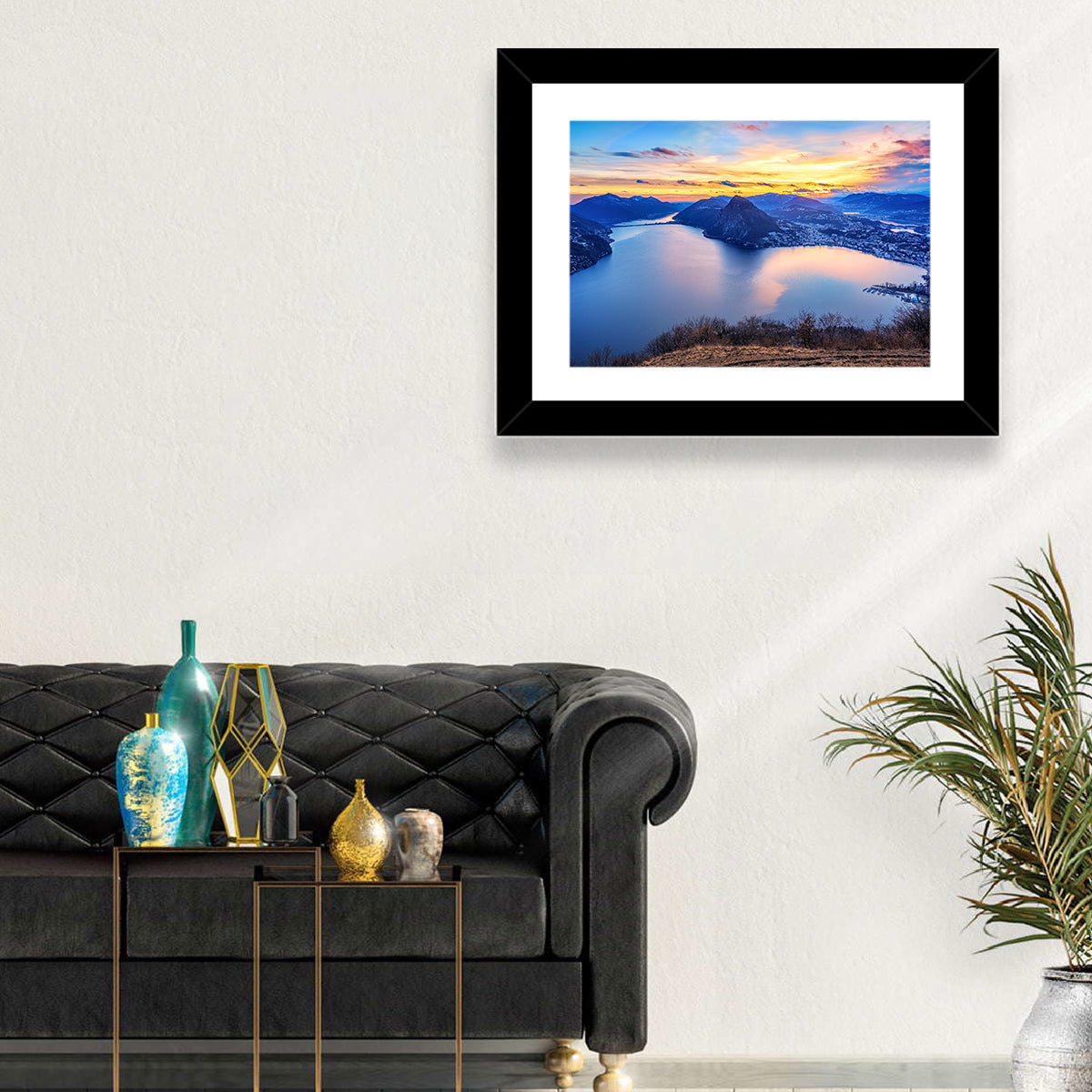 Sunset Over Lake Lugano Wall Art