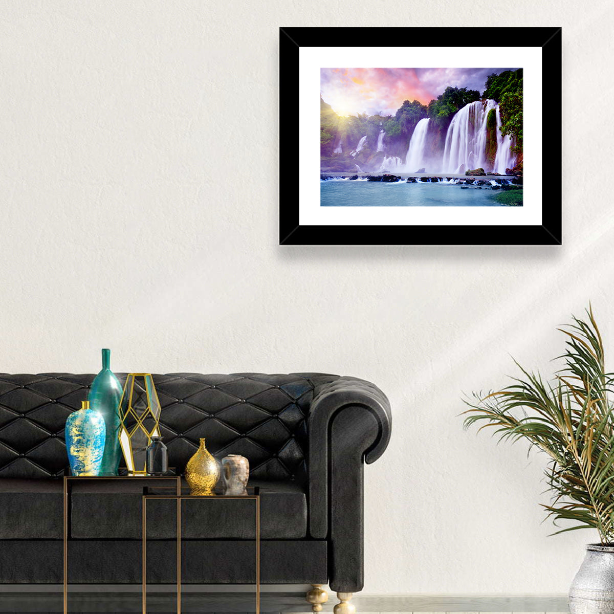 Ban Gioc Banyue Waterfall Wall Art in a room, landscape
