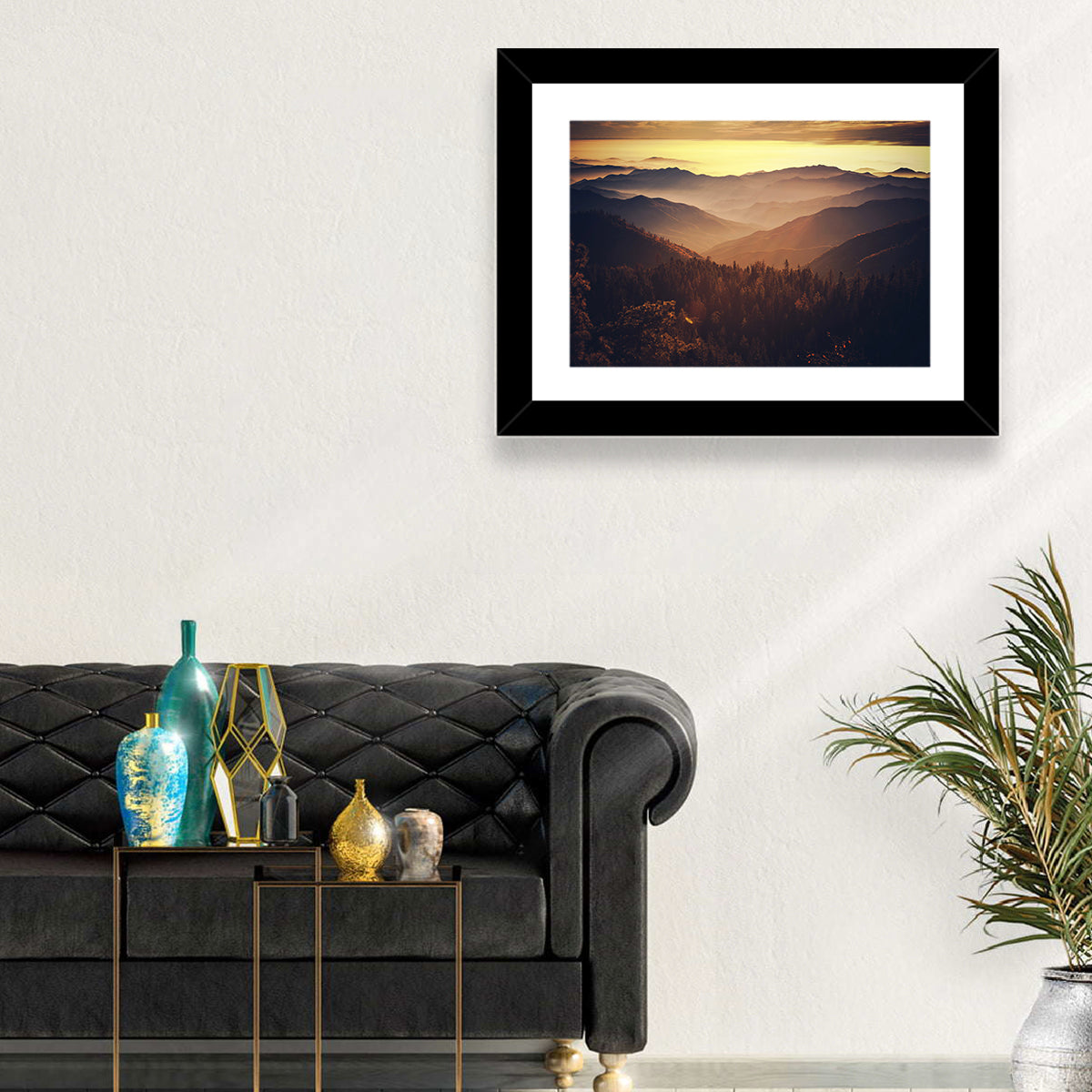 Sierra Nevada Mountains Wall Art in a room, landscape
