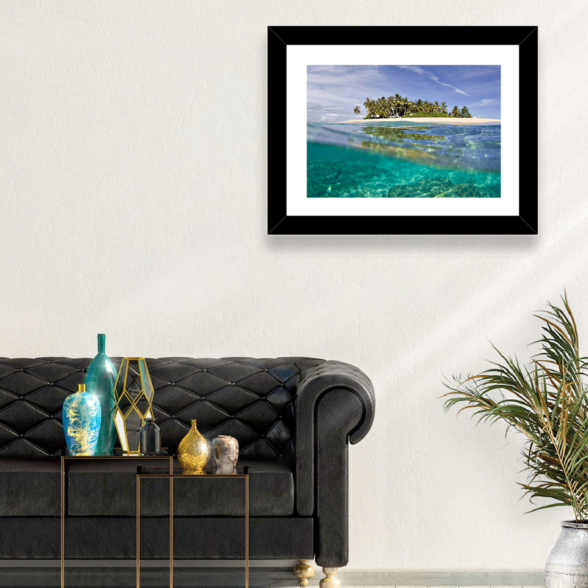Island Paradise Wall Art in a room, landscape
