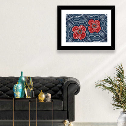 Poppy Flowers Aboriginal Wall Art