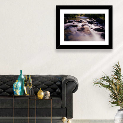 Truckee River Sunlit Rocks Wall Art