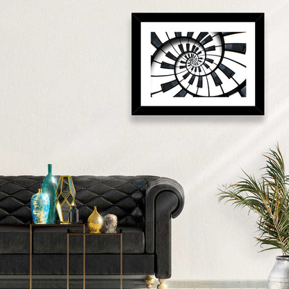 Recursive Spiral Piano Keys Wall Art