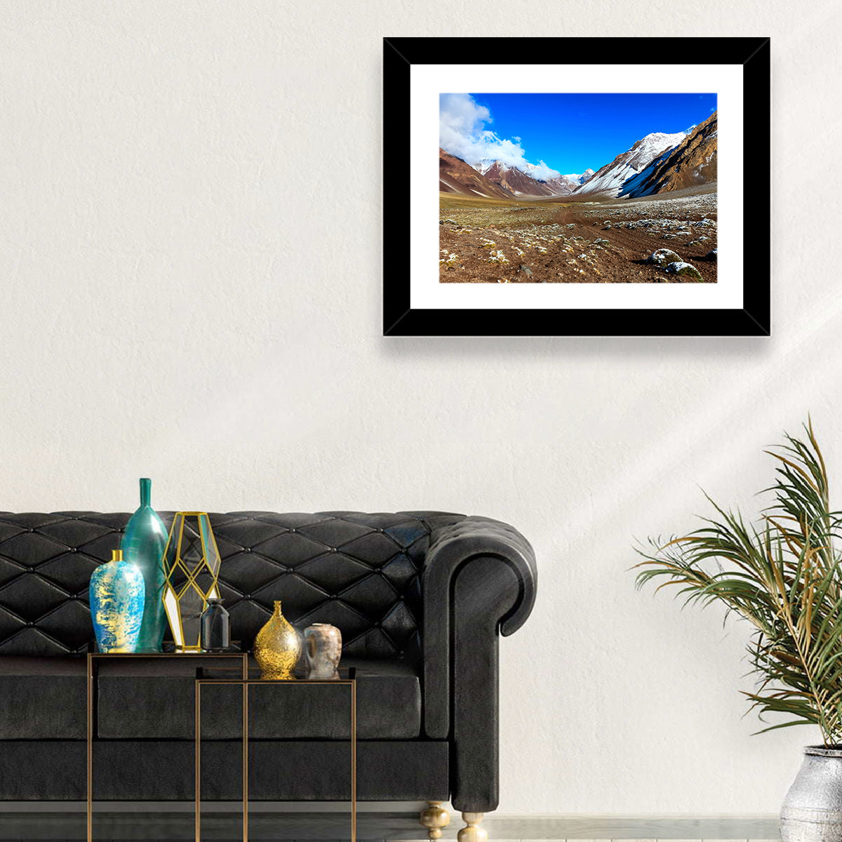 Mount Aconcagua Valley View Wall Art in a room, landscape