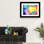 Blue Silhouette with Radiant Heart Wall Art