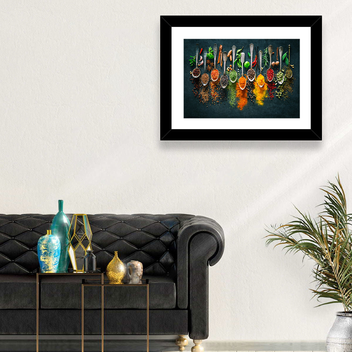 Assorted Spices and Spoons Wall Art