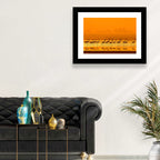 Flamingo Line at Golden Hour Wall Art